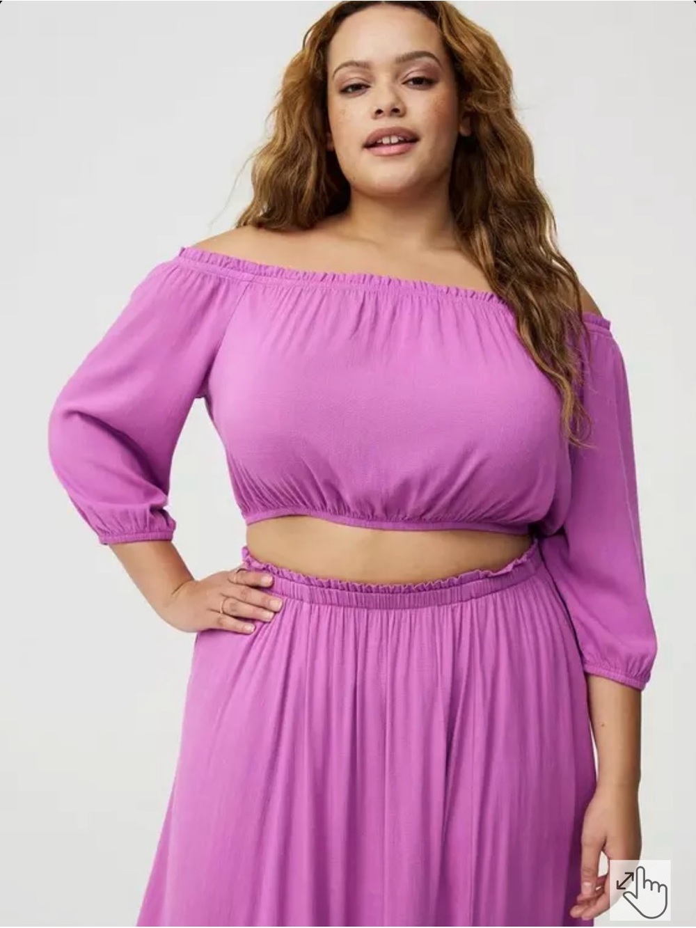 Torrid Plus Size Off-Shoulder Maxi Skirt in Orchid Purple NWT - Picture 5 of 6